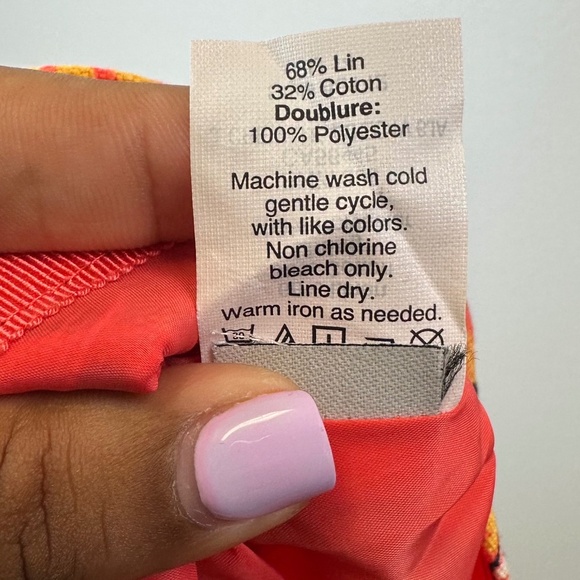 J.Crew Orange Floral Print Linen Blend Skirt size 12 - Picture 6 of 6